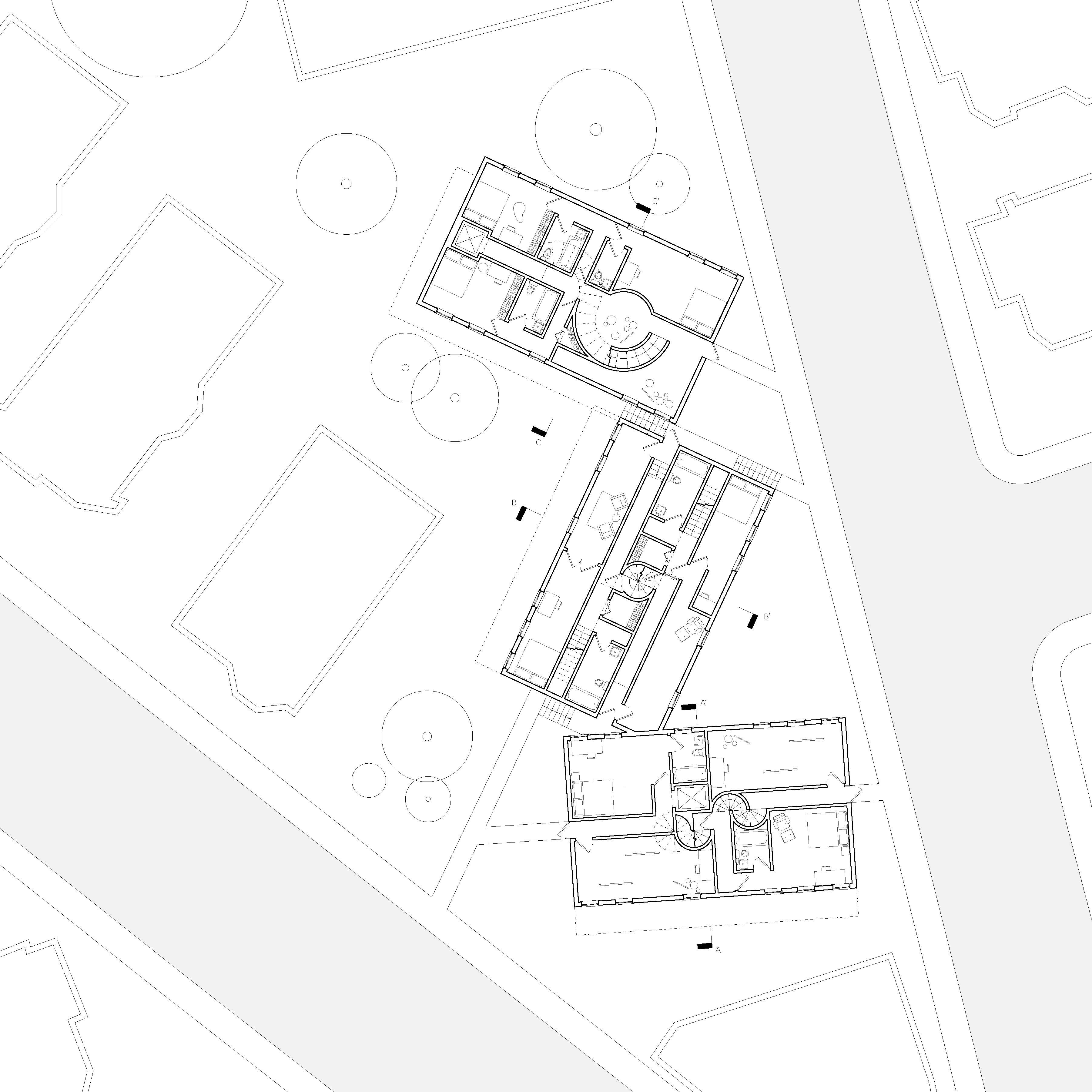 First floor plan 3/32" = 1'-0"