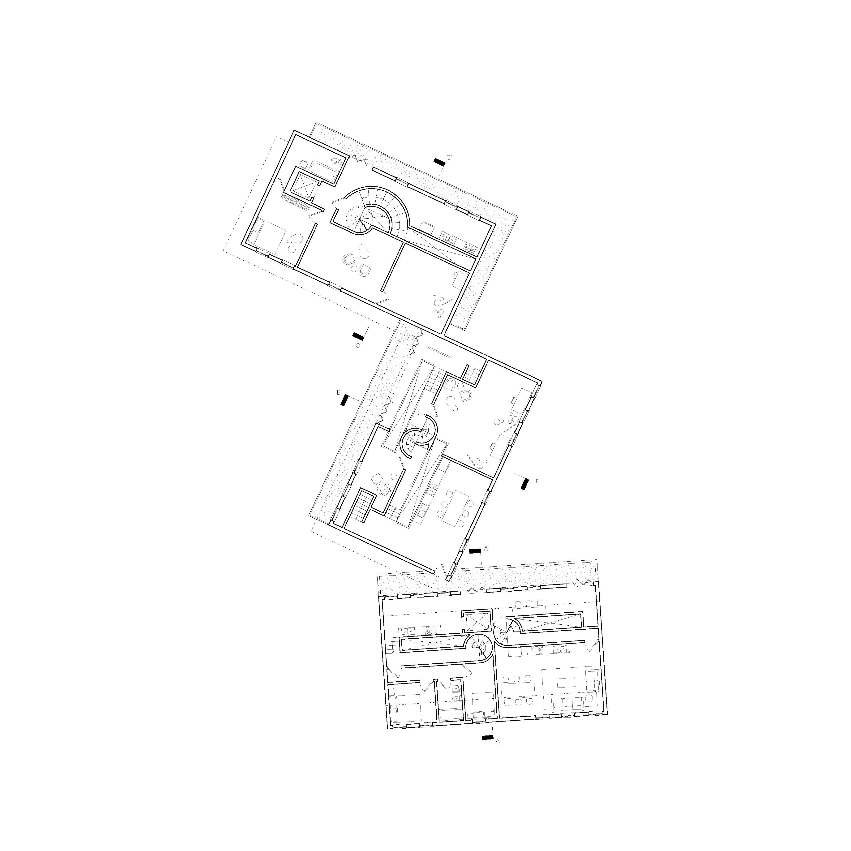 Second floor plan 3/32" = 1'-0"