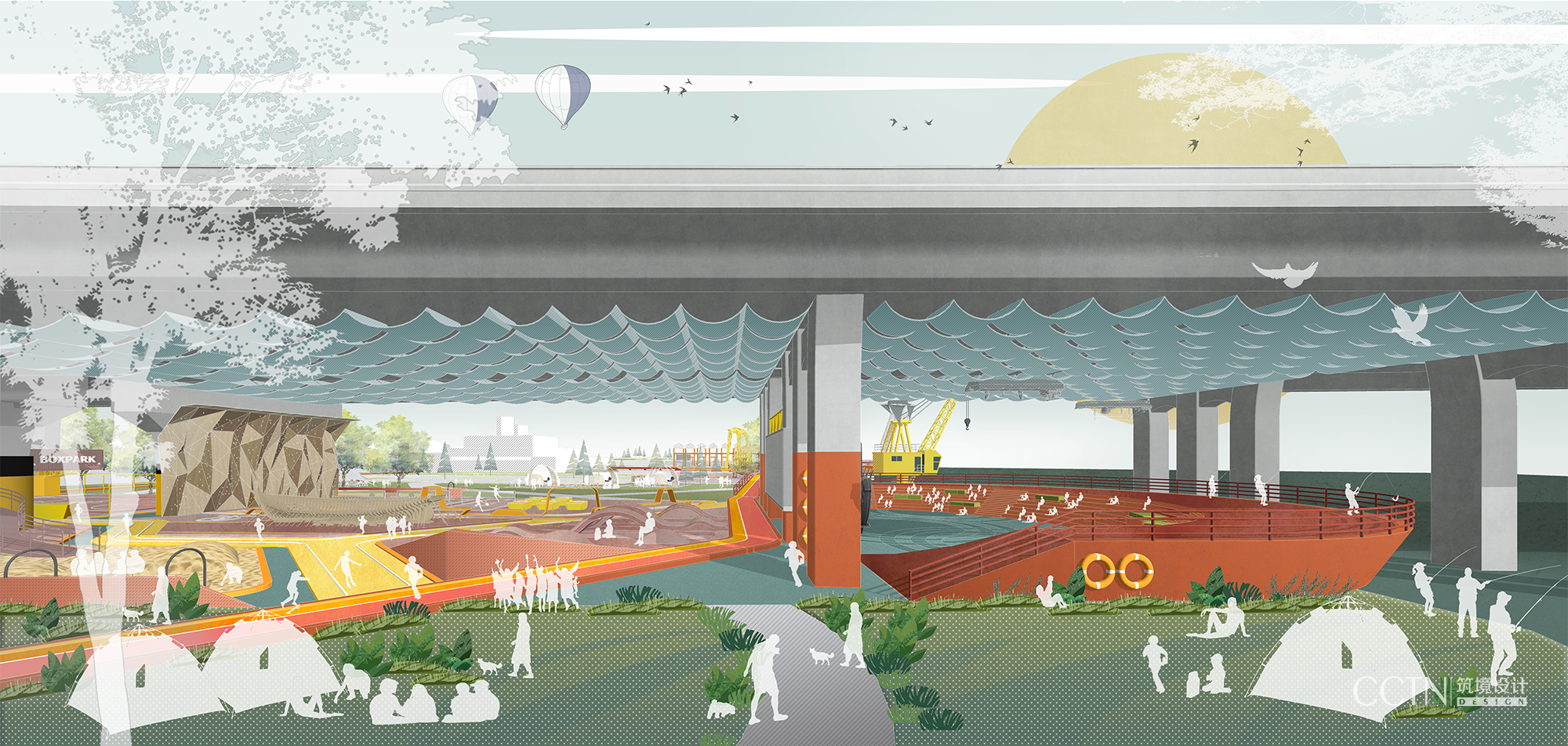 Lively communal space activated by the design intervention.